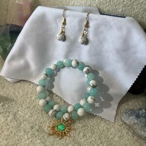Bracelet earrings set green